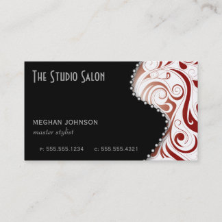 Elegant Appointment Business Card Crimson