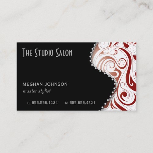 Elegant Appointment Business Card Crimson