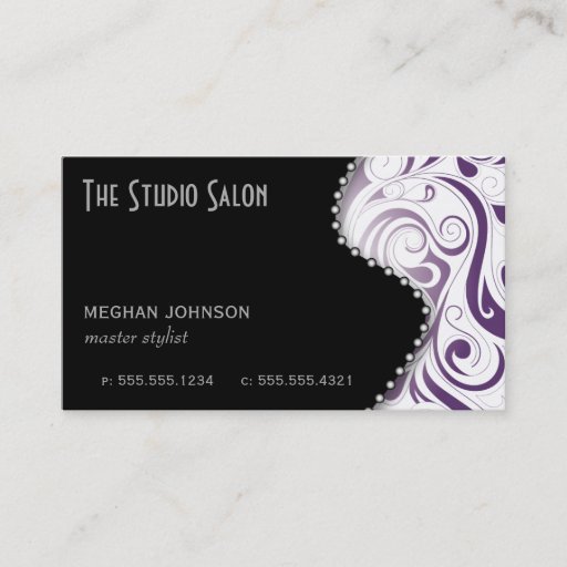 Customizable Elegant Appointment Business Card Purple