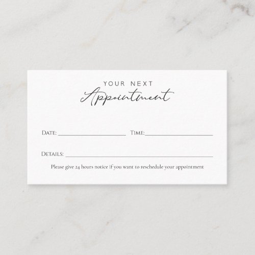 elegant appointment card