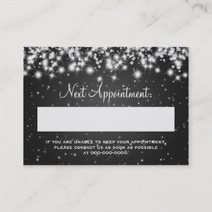 Elegant Appointment Card Winter Sparkle Black