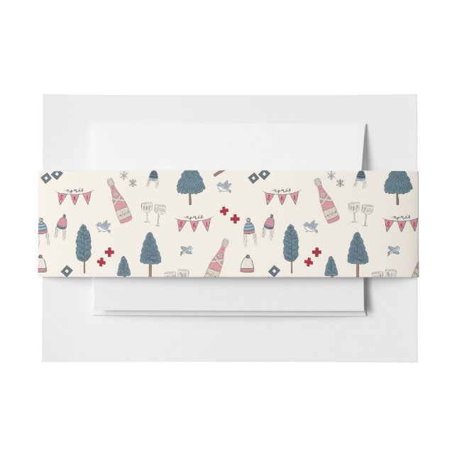 Elegant Apres Ski Bachelorette Mountain Weekend Invitation Belly Band (Front Example)