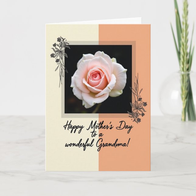 Elegant Apricot Mothers Card (Front)