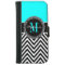 Elegant Aqua and Black Chevron Monogrammed