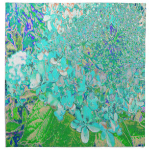 Elegant Aqua and Green Limelight Hydrangea Detail Cloth Napkin