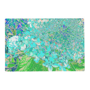 Elegant Aqua and Green Limelight Hydrangea Detail Placemat
