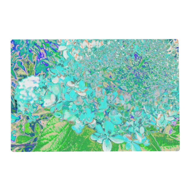 Elegant Aqua and Green Limelight Hydrangea Detail Placemat (Front)