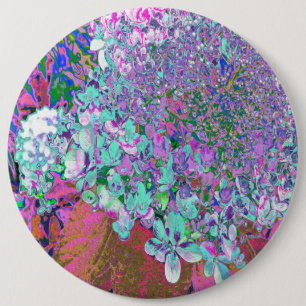 Elegant Aqua and Purple Limelight Hydrangea Detail Button