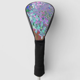 Elegant Aqua and Purple Limelight Hydrangea Detail Golf Head Cover