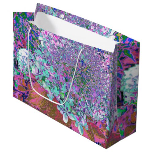 Elegant Aqua and Purple Limelight Hydrangea Detail Large Gift Bag