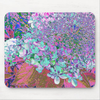 Elegant Aqua and Purple Limelight Hydrangea Detail Mouse Pad