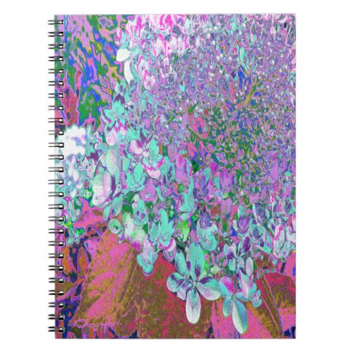 Elegant Aqua and Purple Limelight Hydrangea Detail Notebook