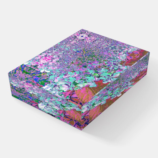 Elegant Aqua and Purple Limelight Hydrangea Detail Paperweight (Angled)
