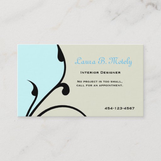 Customizable Elegant Aqua and Sand Business Card