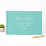 Elegant Aqua Blue and White Wedding Guest Book