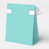 Elegant Aqua Blue Custom Wedding Monogram Favor Boxes (Back Side)