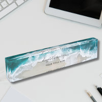 Elegant Aqua Blue Green Beach Signature Script