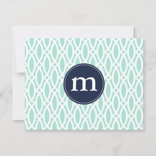Elegant Aqua Blue Modern Trellis Personalized Personalized Announcement