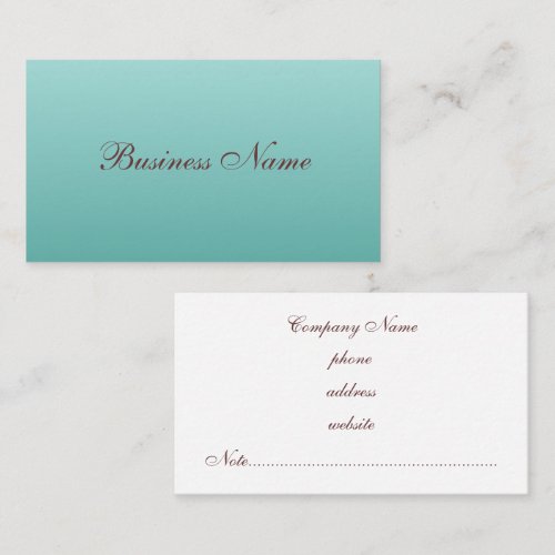 Elegant Aqua Business Card