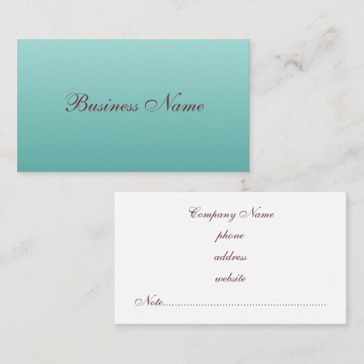 Customizable Elegant Aqua Business Card
