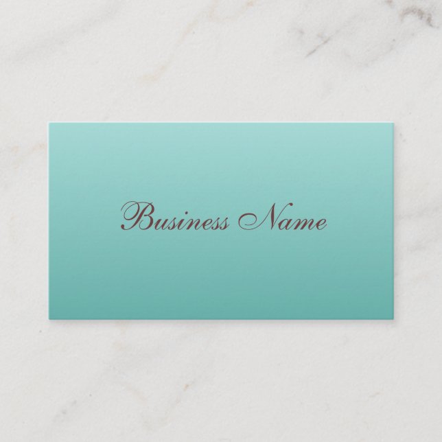 Elegant Aqua Business Card (Front)