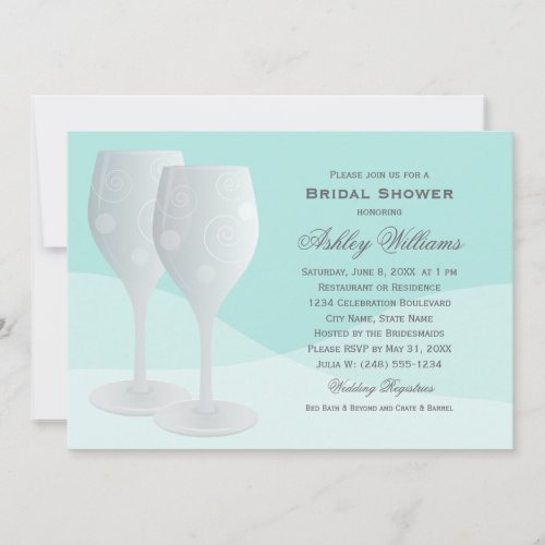 Bridal Shower Invitations | Cheers Wine Glasses