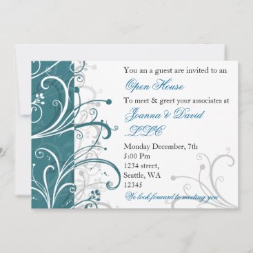 elegant aqua Corporate party Invitation