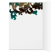 elegant aqua flourish Business Thank You Cards (Inside (Left))