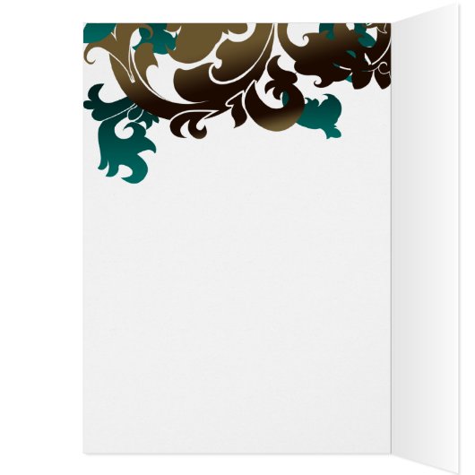 elegant aqua flourish Business Thank You Cards (Inside (Left))