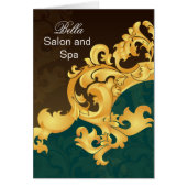 elegant aqua flourish Business Thank You Cards (Front)