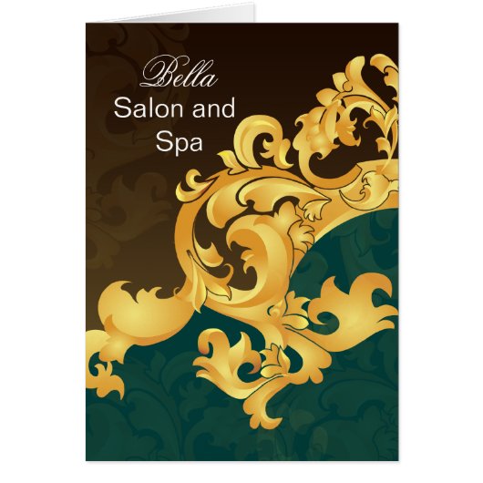 elegant aqua flourish Business Thank You Cards (Front)