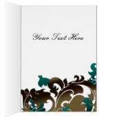 elegant aqua flourish Business Thank You Cards (Inside (Right))