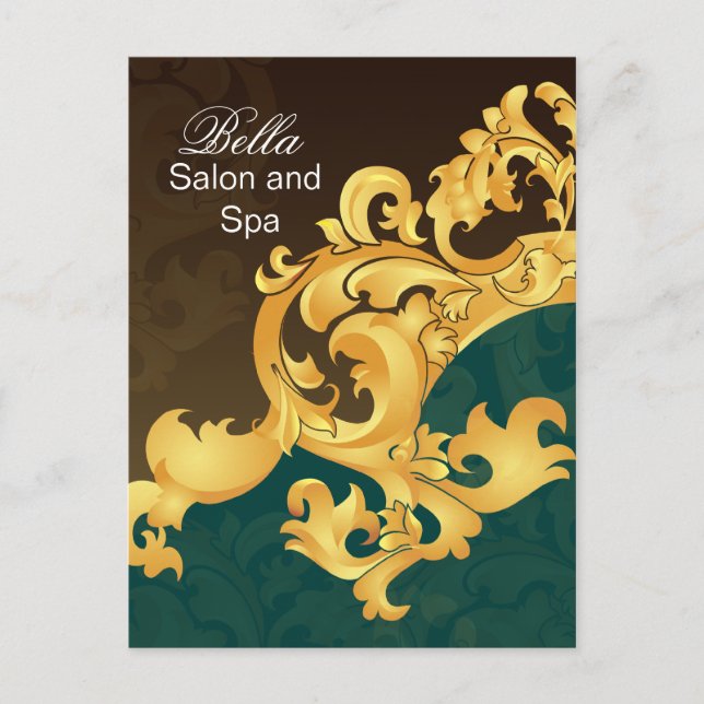 elegant aqua flourish business ThankYou Cards (Front)