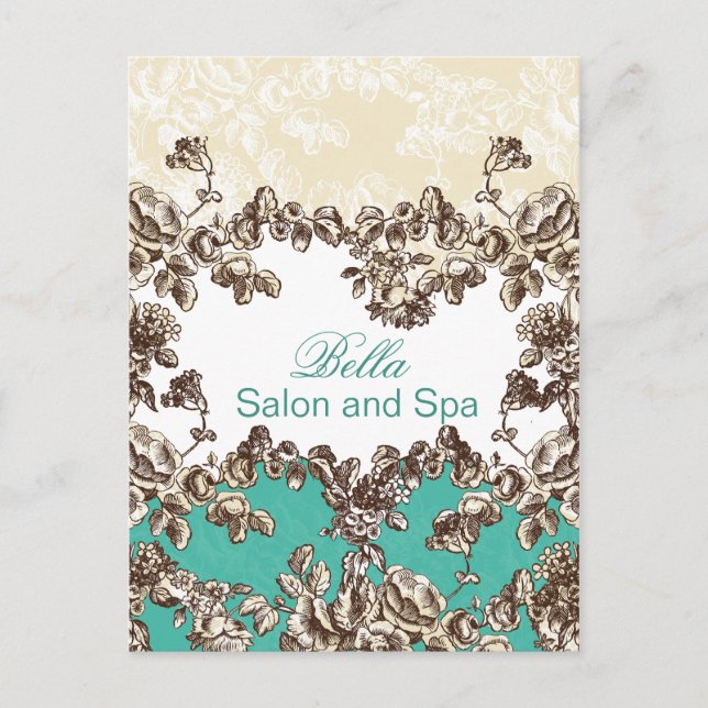 elegant aqua flourish business ThankYou Cards (Front)