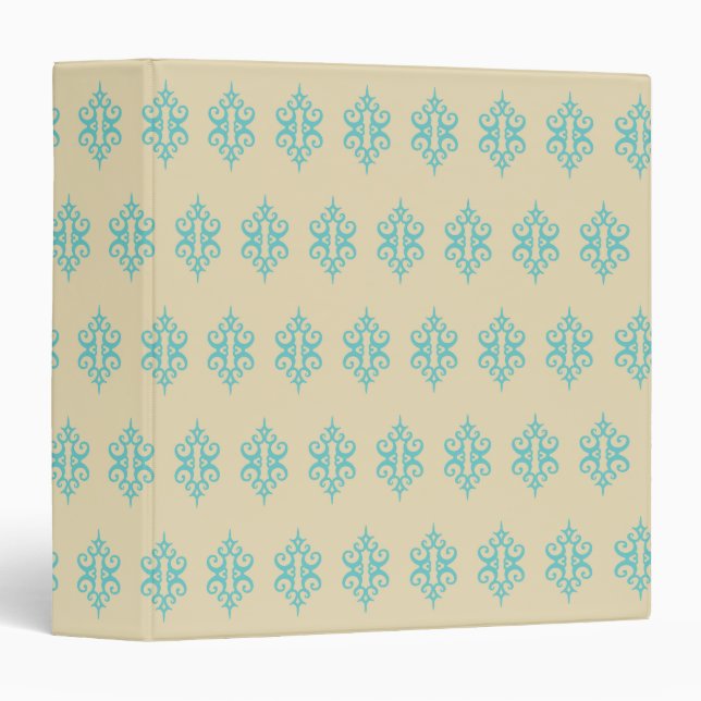Elegant Aqua Lace Wedding Scrapbook Binder Gift (Front/Spine)
