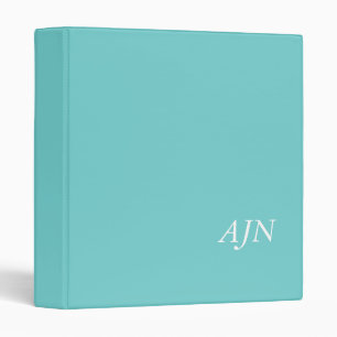 Elegant Aqua Monogrammed Binder Gift