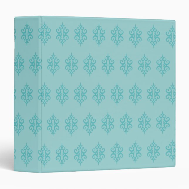Elegant Aqua Pattern Binder (Front/Spine)