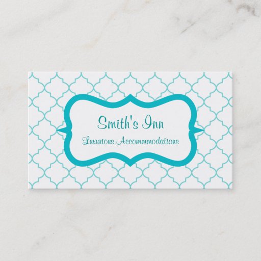 Customizable Elegant Aqua Pattern Business Card
