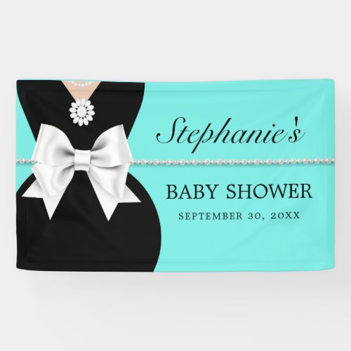 Elegant Aqua Teal Glam Tiffany Theme Baby Shower Banner