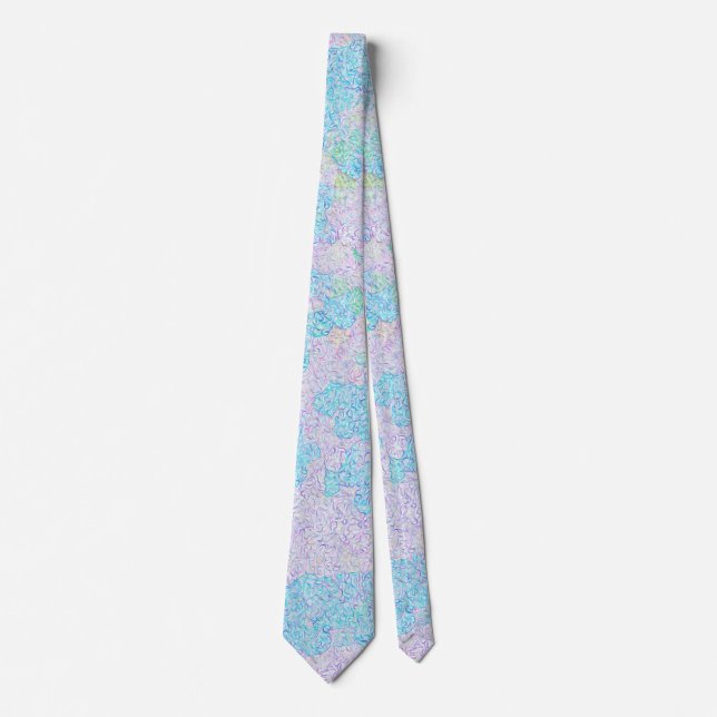 Elegant aqua tiny abstract lines neck tie (Front)