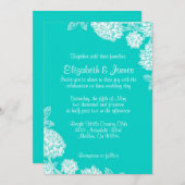 Elegant Aqua Wedding Invitations (Front/Back)