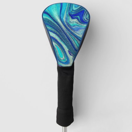 Elegant Aquamarine Paua Rainbow Shell Inspired Golf Head Cover