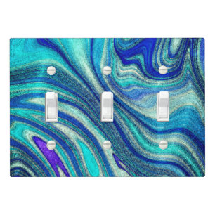 Elegant Aquamarine Paua Rainbow Shell Inspired Light Switch Cover