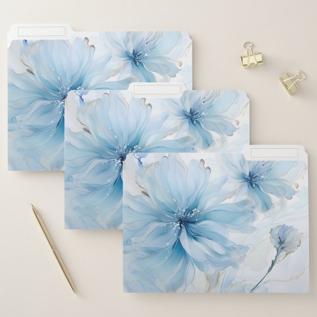 Elegant Aquarelle Floral Bloom Watercolor File Folder (Set)