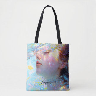 Elegant Aquarius Celestial Tote Bag