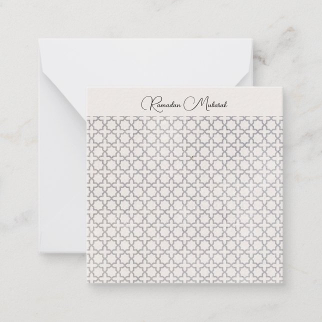 Elegant Arabesque Ornament Note Card (Front)