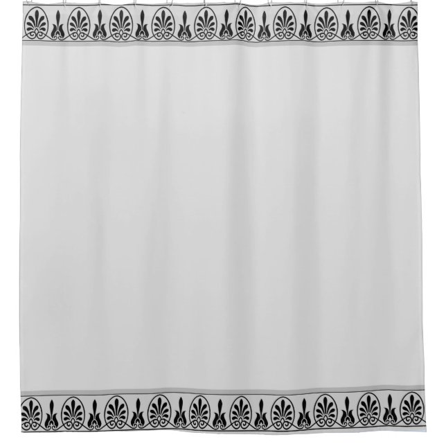 Elegant Arabesque Vector on Light Gray Shower Curtain (Front)