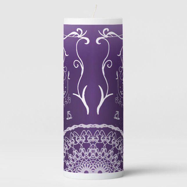 Elegant Arabian calligraphy Pillar Candle (Front)