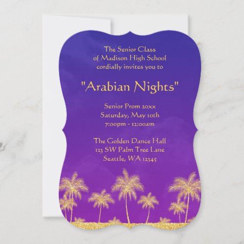 Elegant Arabian Nights Prom Formal Invitation