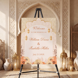 Elegant Arabic Lantern Floral Wedding Foam Board
